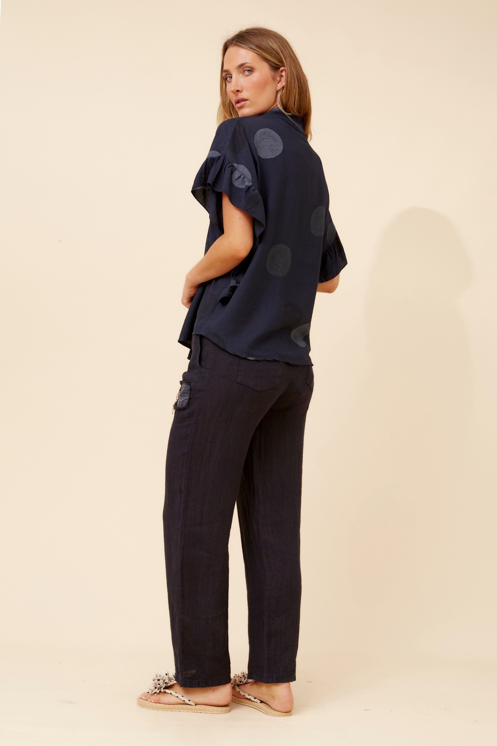 ORIBELLA POLKA DOT PRINT SHIRT