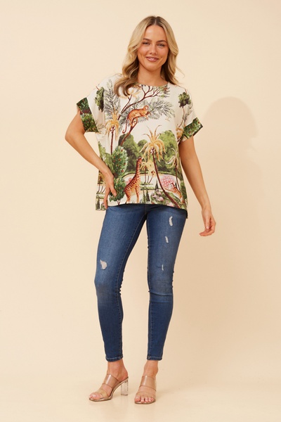 ORSEL ANIMAL PRINT TOP