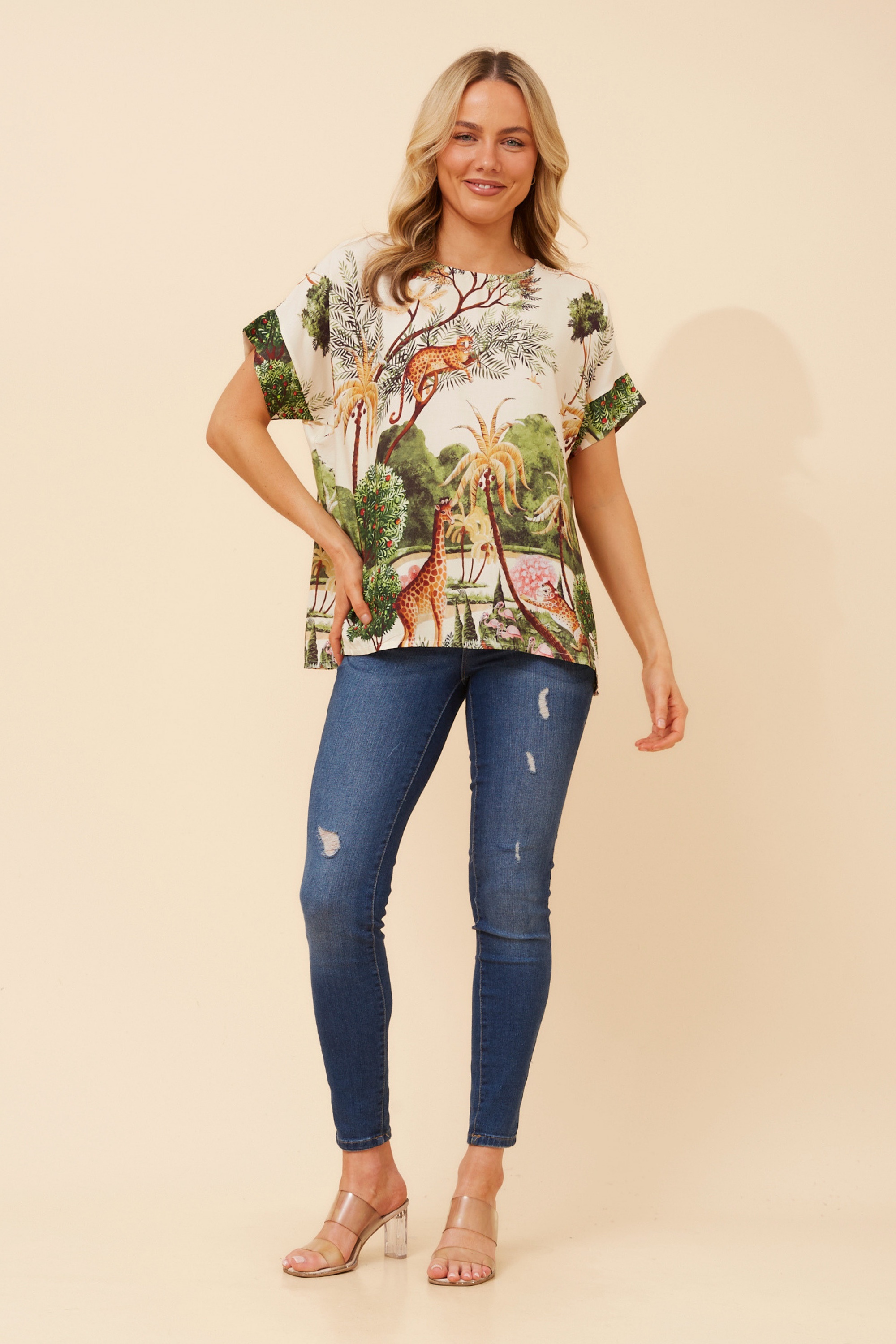 ORSEL ANIMAL PRINT TOP