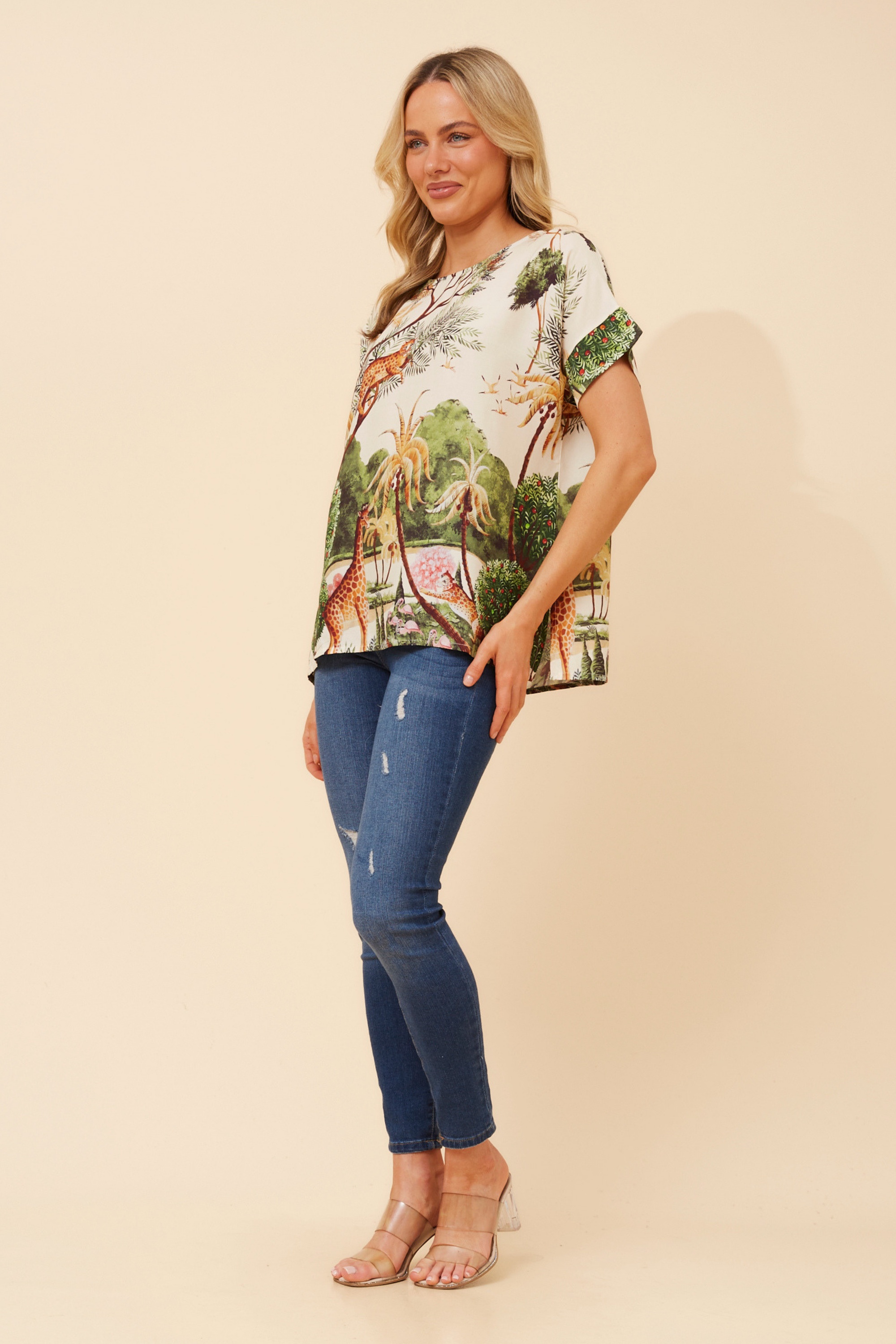 ORSEL ANIMAL PRINT TOP