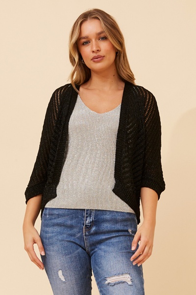 OSANA CROCHET LUREX CARDIGAN