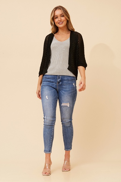 OSANA CROCHET LUREX CARDIGAN