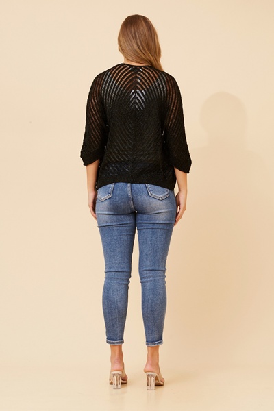 OSANA CROCHET LUREX CARDIGAN