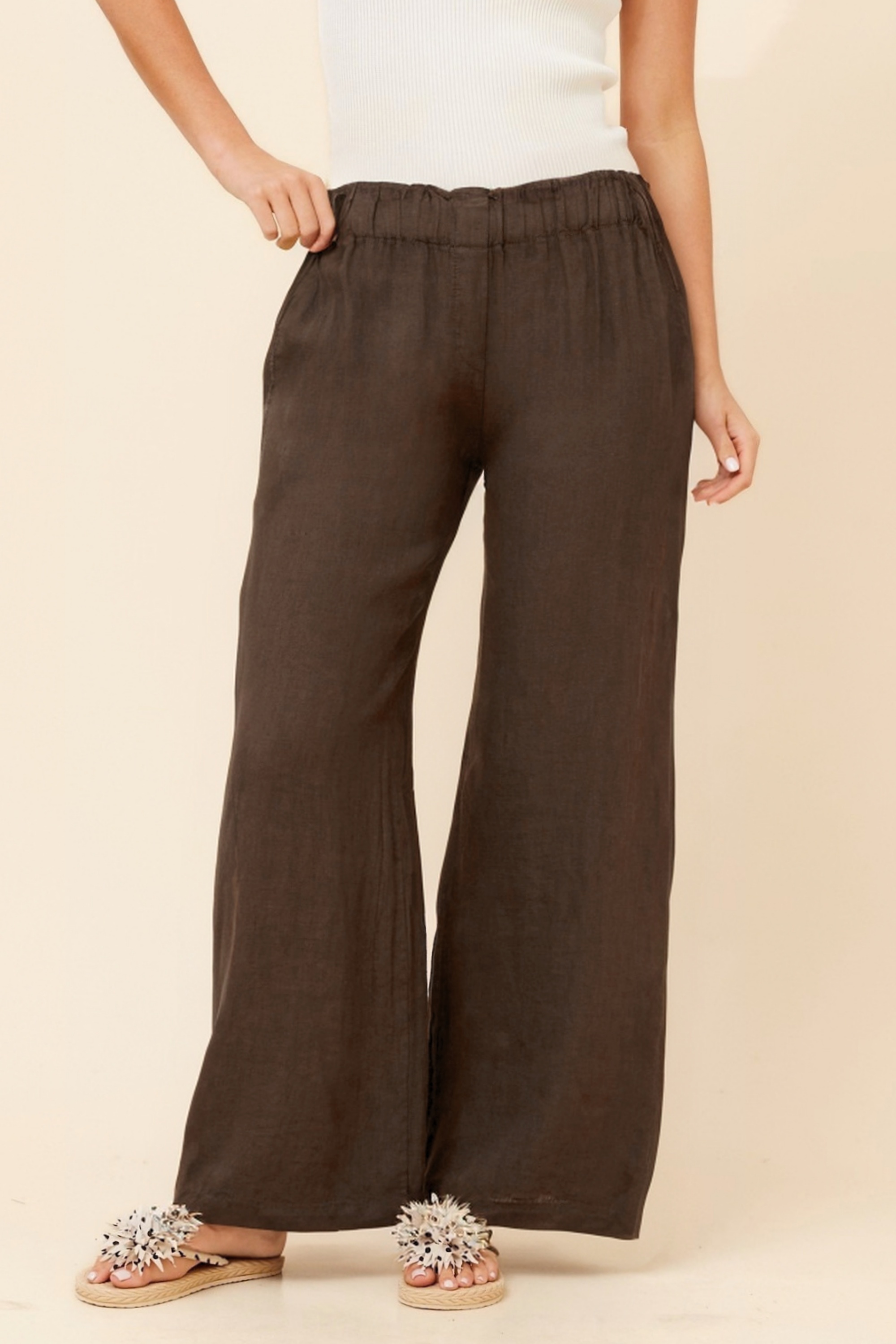 OSANNA WIDE LEG LINEN PANTS