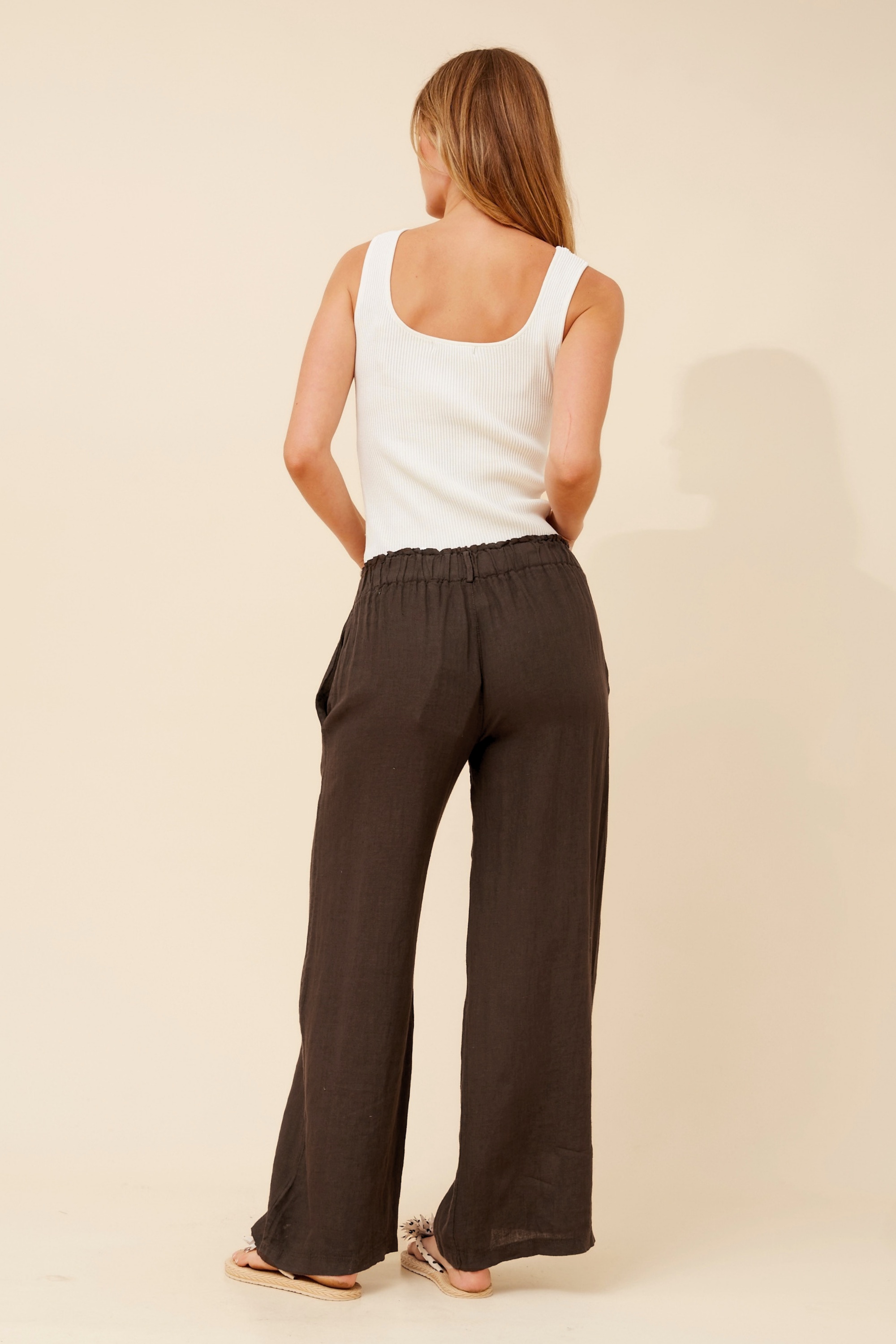 OSANNA WIDE LEG LINEN PANTS