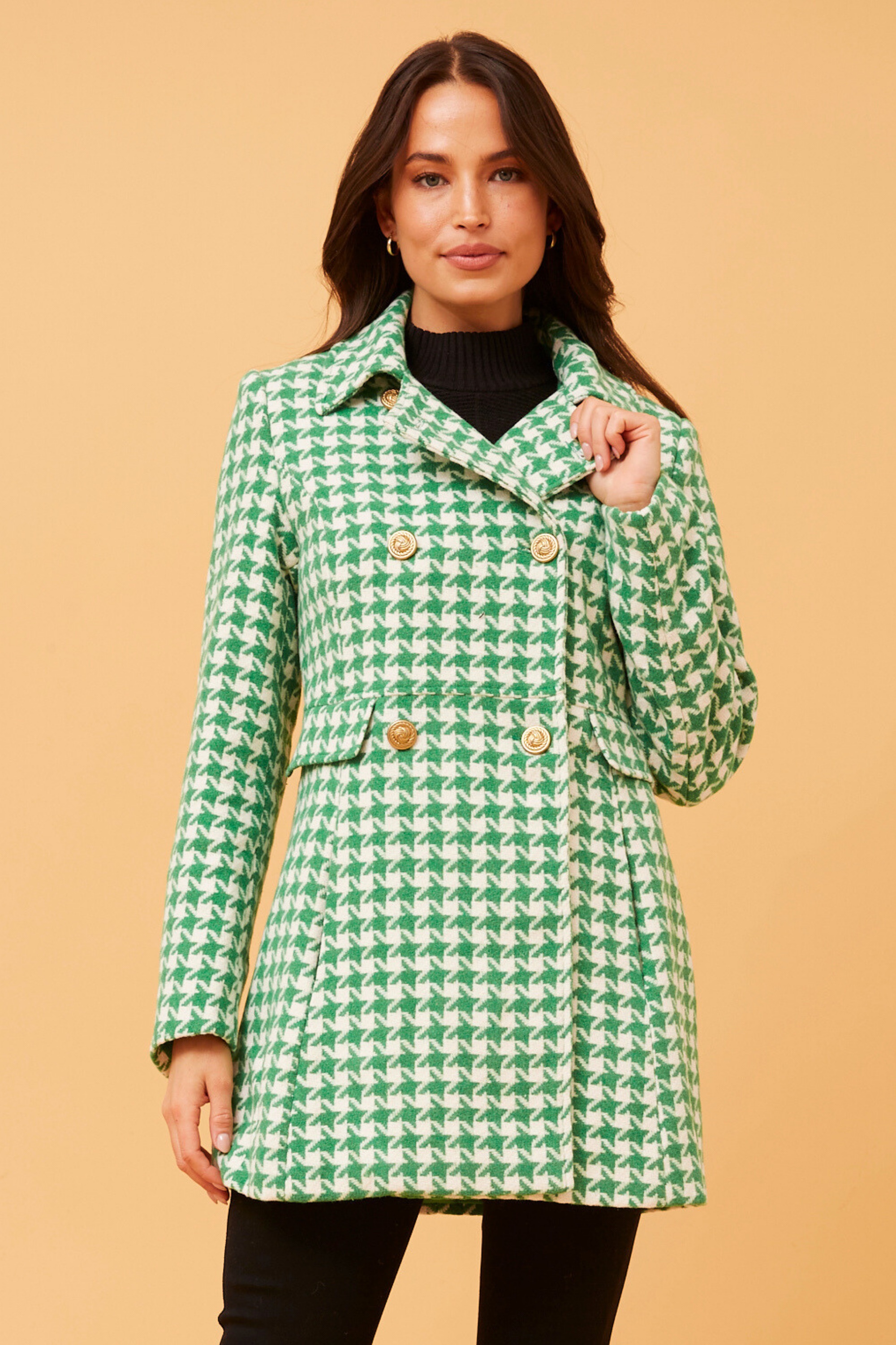 OSLO HOUNDSTOOTH PRINT COAT