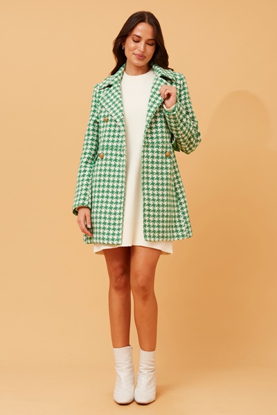 OSLO HOUNDSTOOTH PRINT COAT