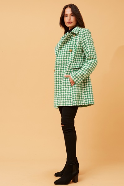 OSLO HOUNDSTOOTH PRINT COAT