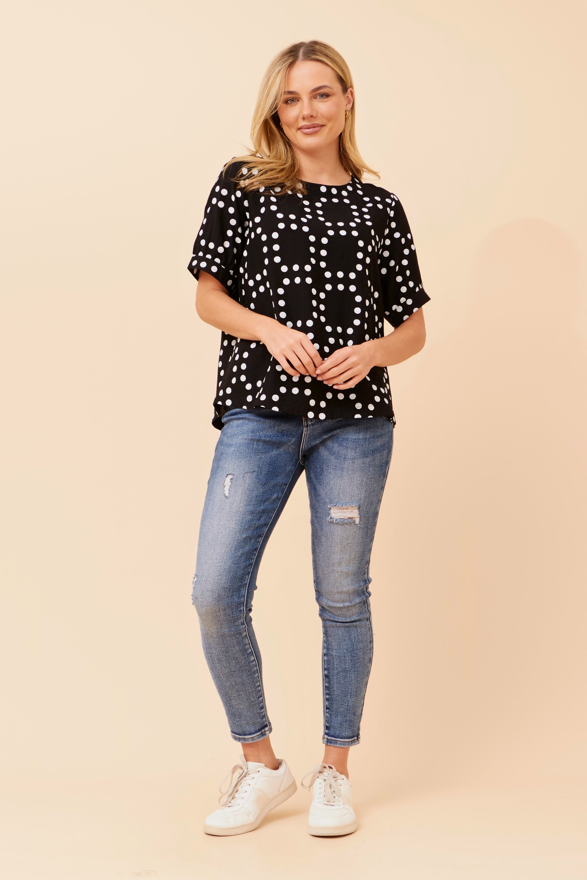 OSMOND POLKA DOT PRINT TOP
