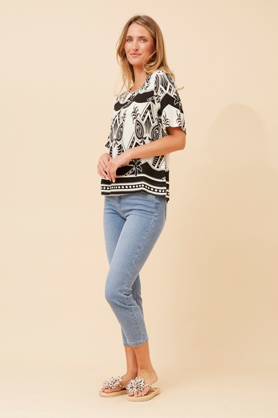 OTTAWA BORDER PRINT TOP