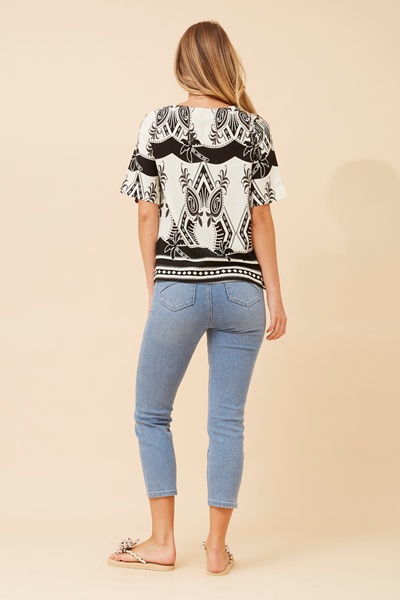 OTTAWA BORDER PRINT TOP