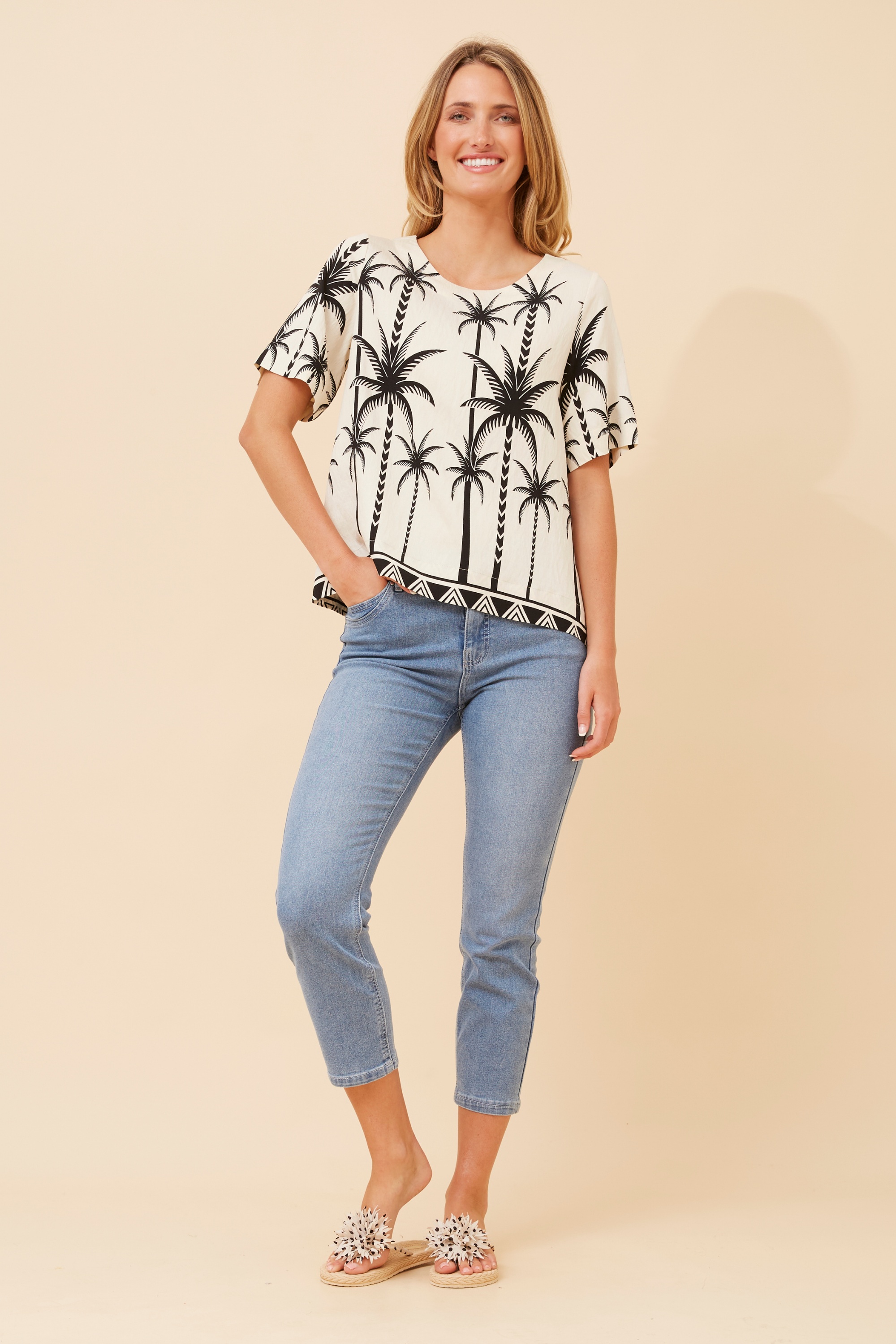 OTTAWA PALM TREE PRINT TOP