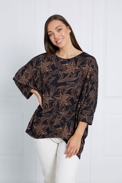 OVERSIZED PAISLEY PRINT TOP