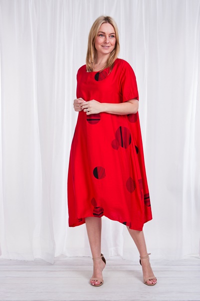 Oversized printed tunic dress