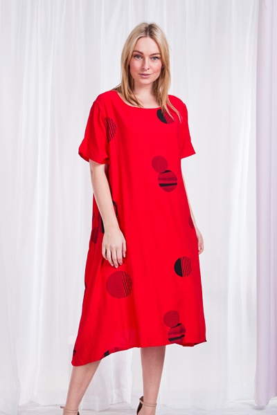 Oversized printed tunic dress