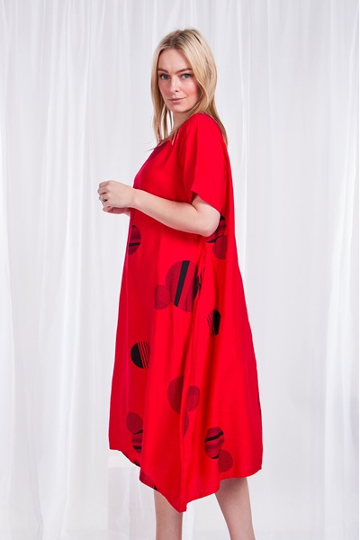 Oversized printed tunic dress