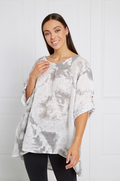 OVERSIZED TIE DYE LINEN TOP