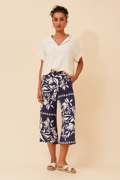 OXANA FLORAL CULOTTE PANTS