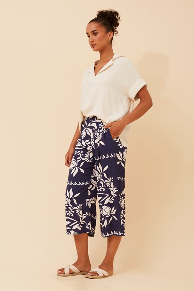 OXANA FLORAL CULOTTE PANTS