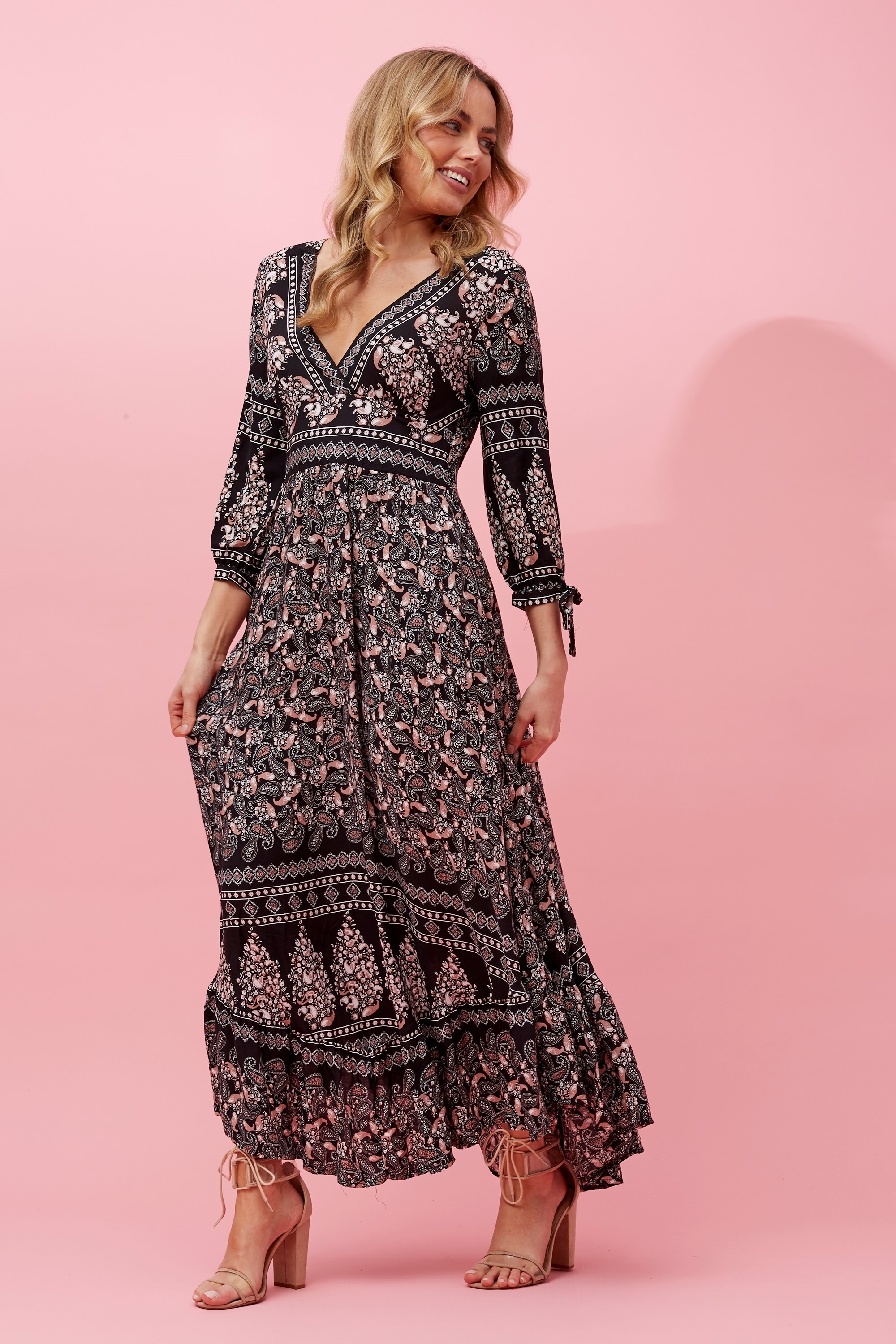 boho paisley maxi dress