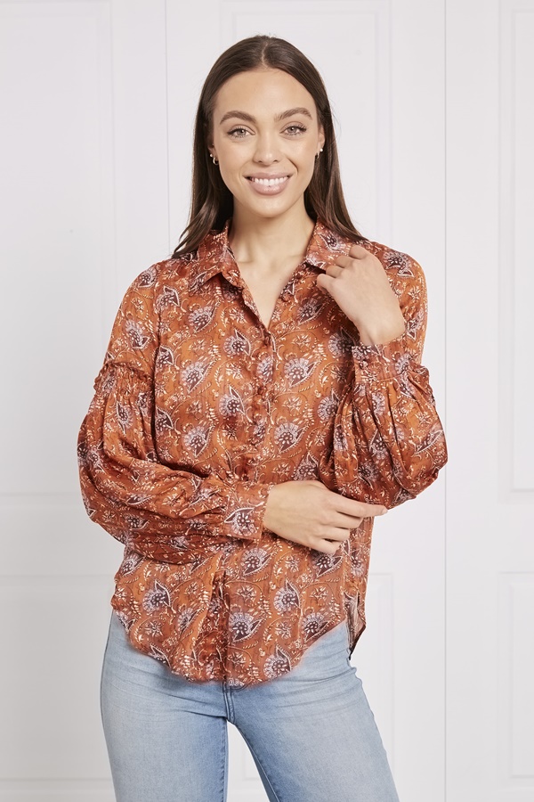 PAISLEY LANTERN SLEEVE BLOUSE PAISLEY LANTERN SLEEVE BLOUSE