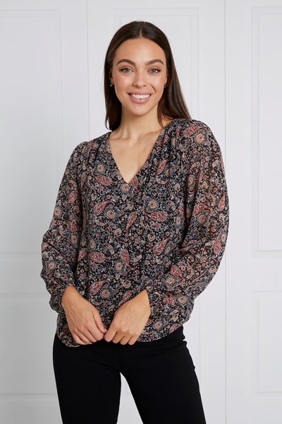 PAISLEY PRINT BLOUSE