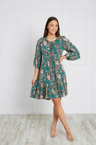 PAISLEY PRINT SHORT DRESS