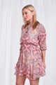 Paisley print tie front dress