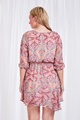 Paisley print tie front dress