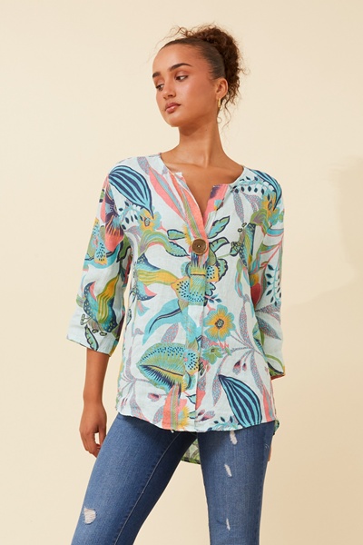 PALERMO FLORAL LINEN TOP