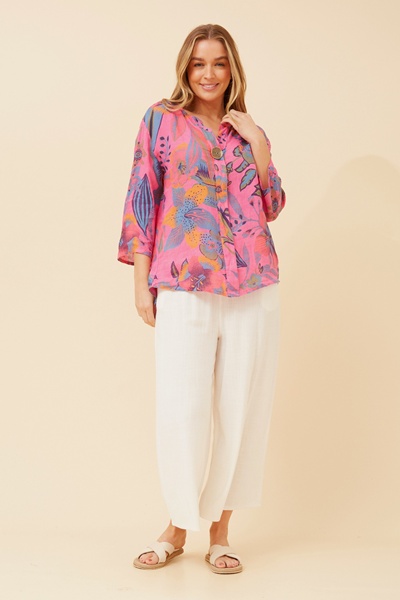 PALERMO FLORAL LINEN TOP
