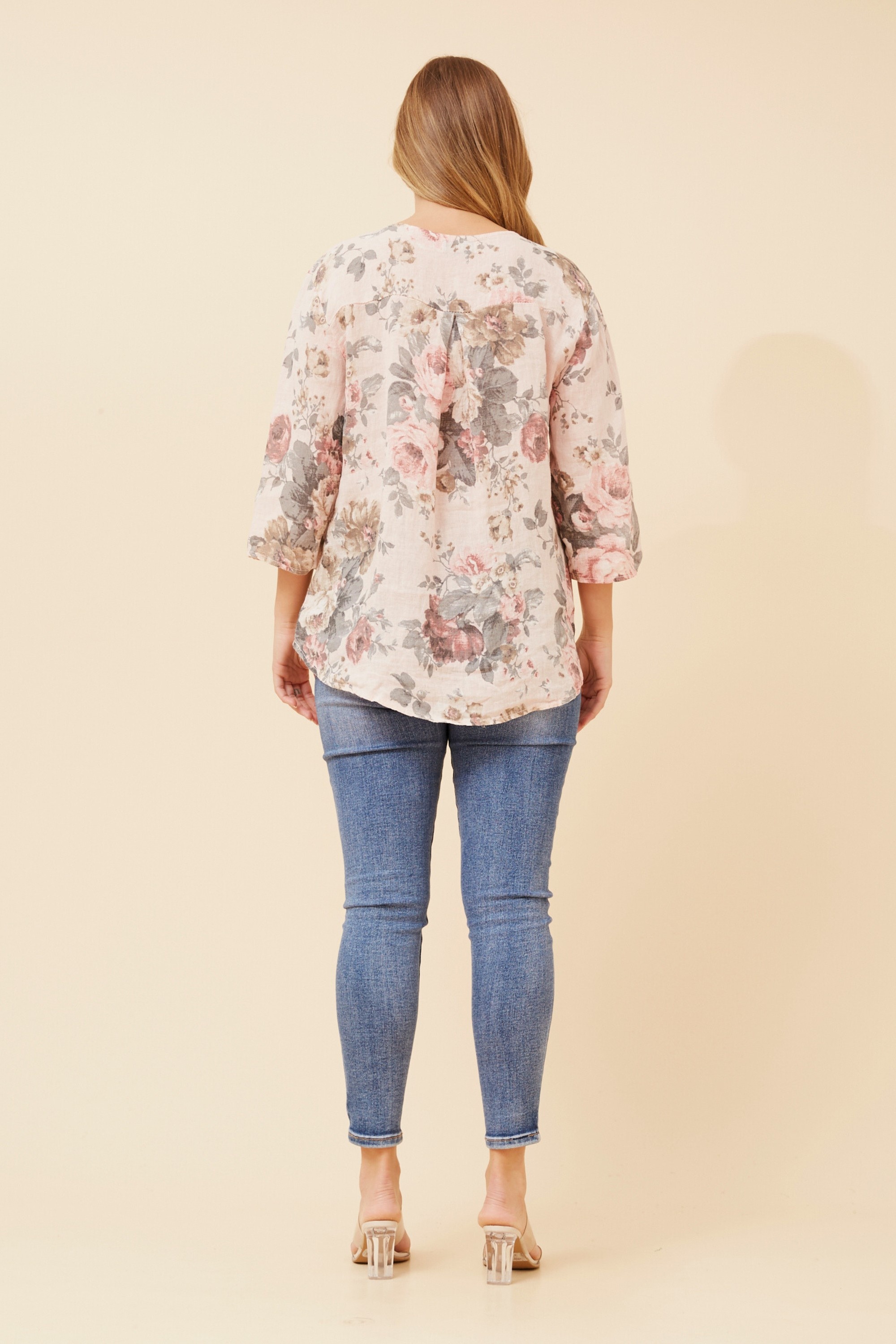 PALERMO FLORAL LINEN TOP