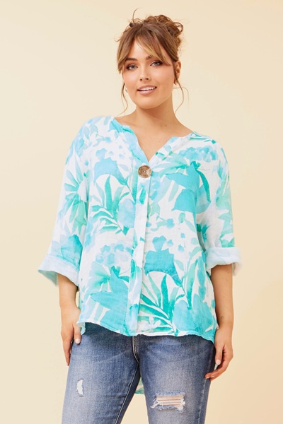 PALERMO FLORAL LINEN TOP