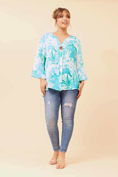 PALERMO FLORAL LINEN TOP