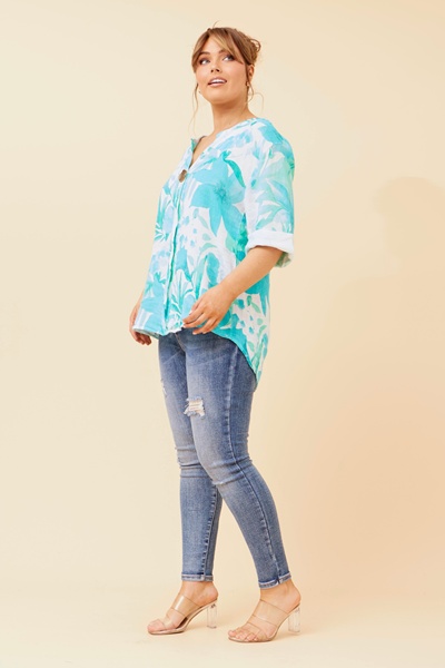 PALERMO FLORAL LINEN TOP