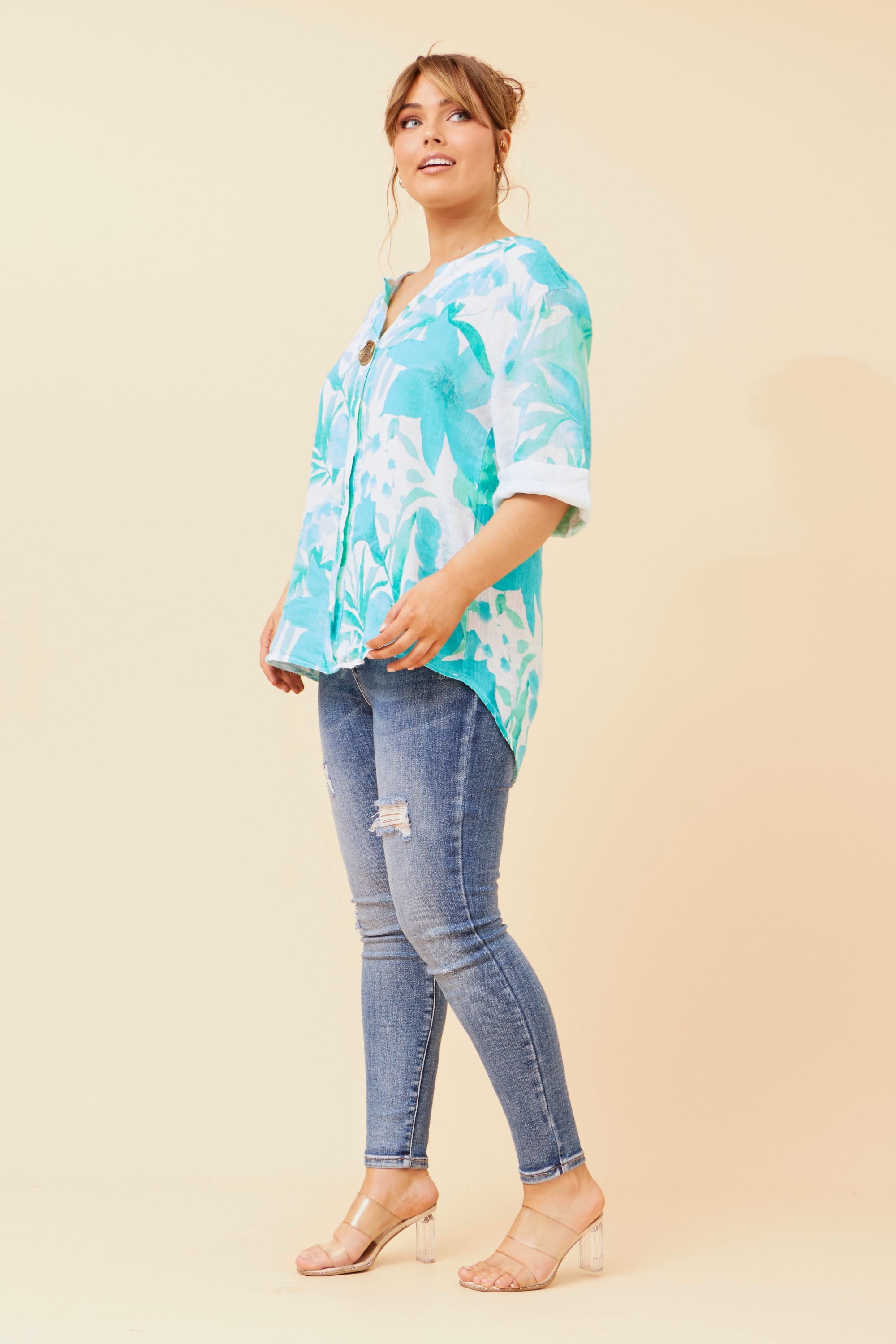 PALERMO FLORAL LINEN TOP