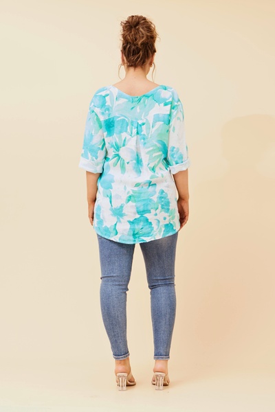 PALERMO FLORAL LINEN TOP
