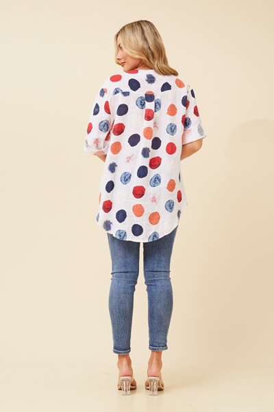 PALERMO LINEN POLKA DOT TOP