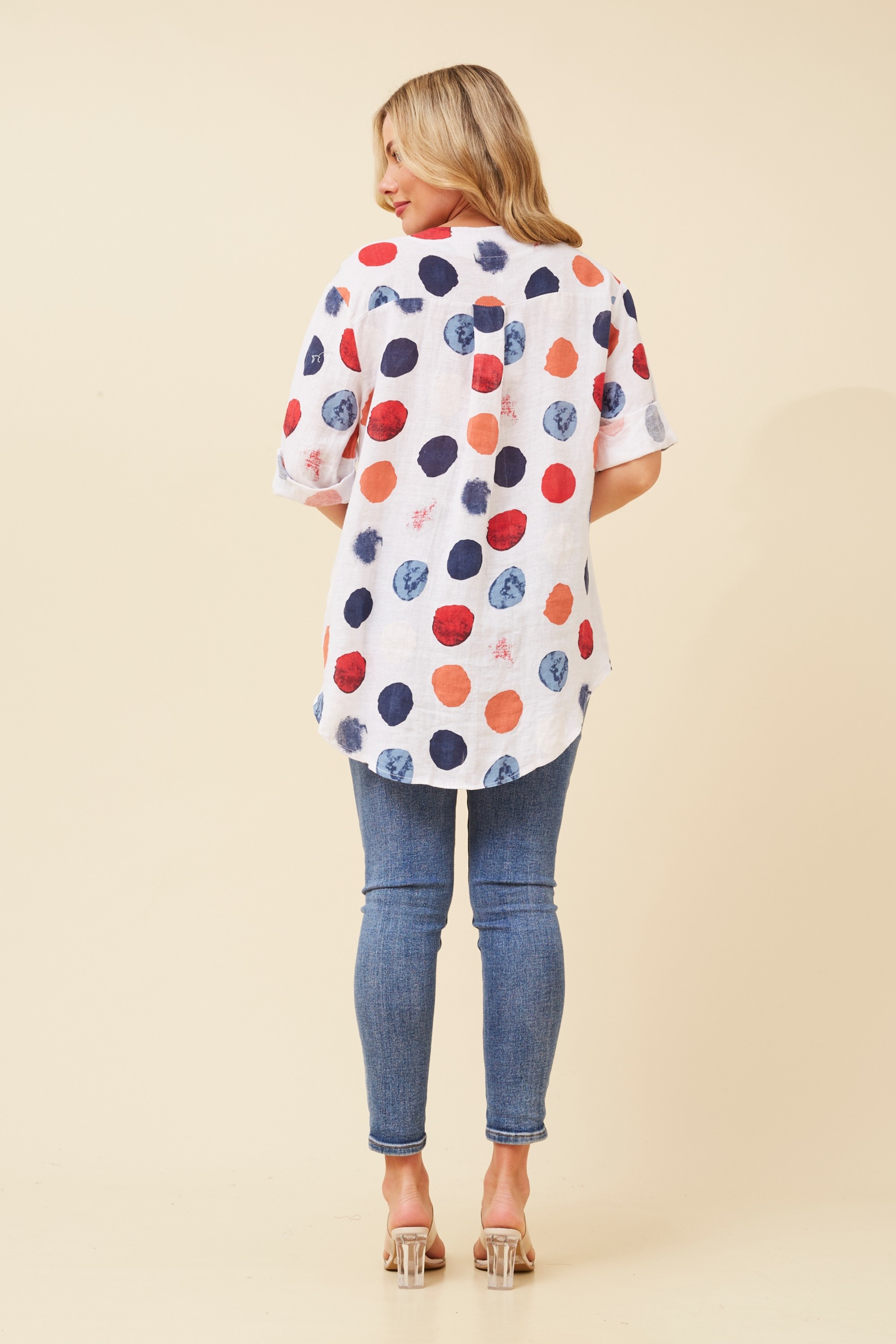 PALERMO LINEN POLKA DOT TOP