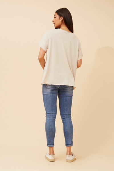 PALIMA FOIL PRINT LINEN TOP
