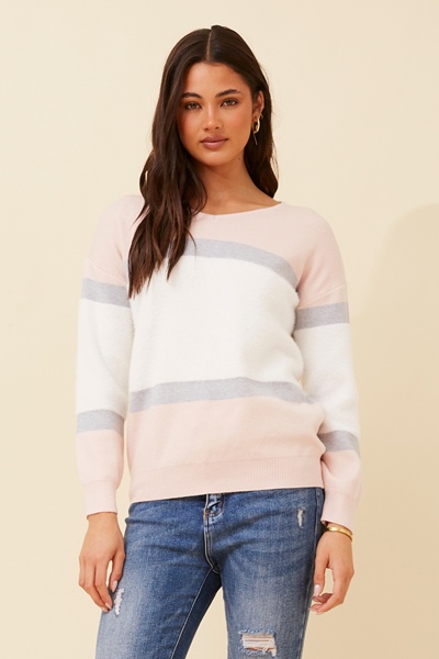PALMA COLOURBLOCK KNIT PULLOVER