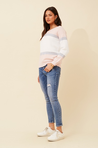 PALMA COLOURBLOCK KNIT PULLOVER