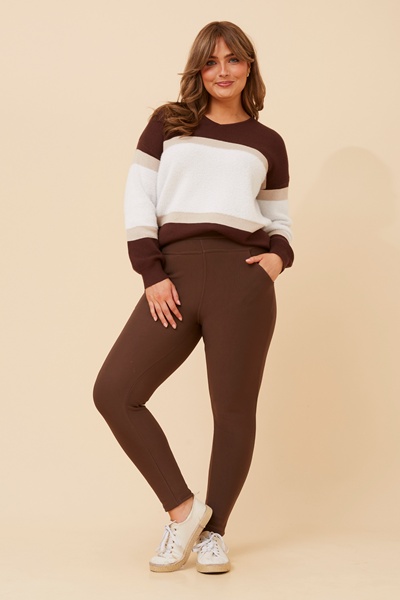 PALMA STRIPE PRINT KNIT PULLOVER