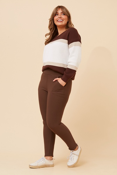 PALMA STRIPE PRINT KNIT PULLOVER
