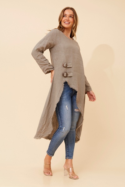 PAMINA SOLID LINEN TOP
