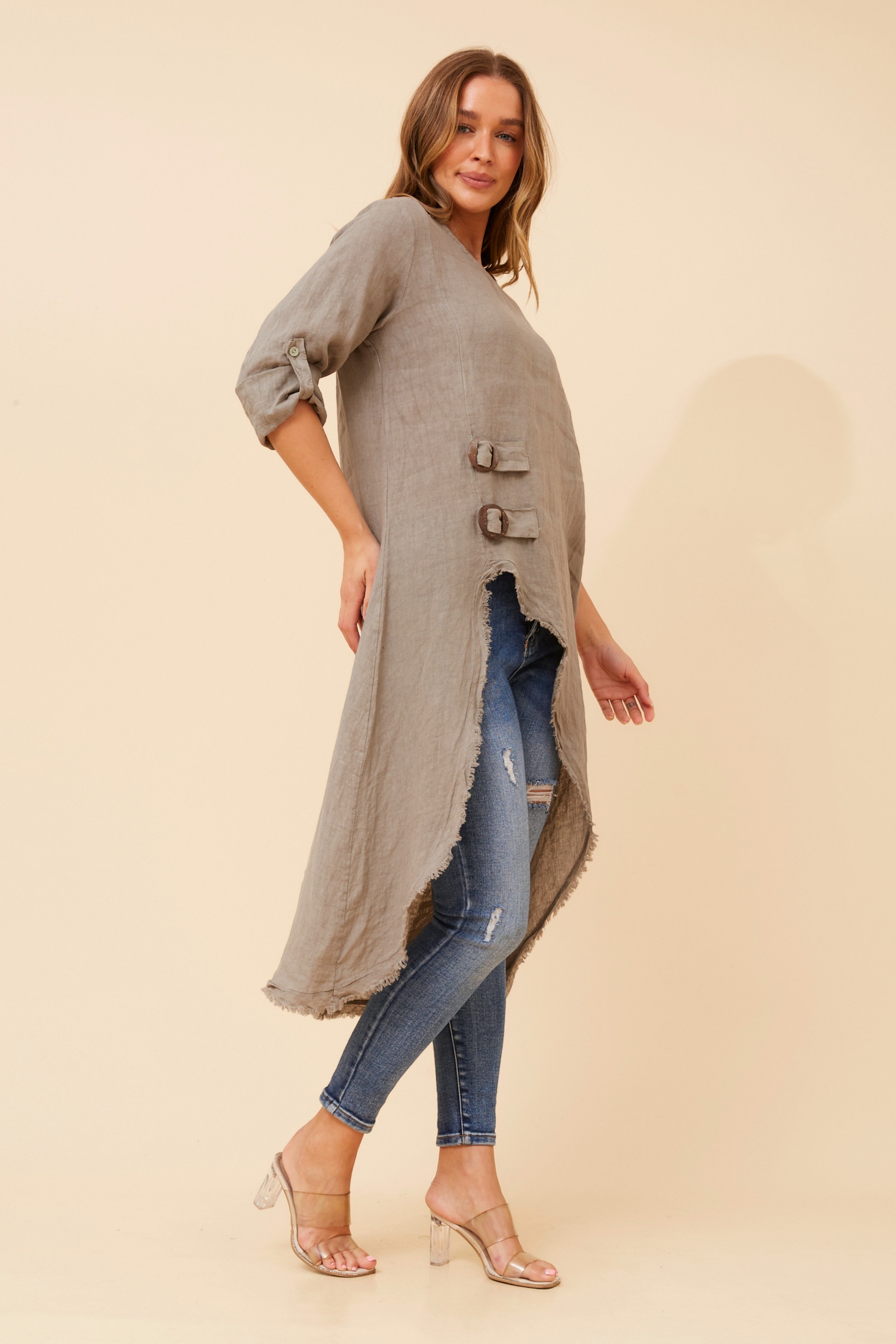 PAMINA SOLID LINEN TOP