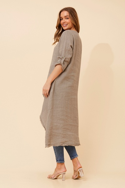PAMINA SOLID LINEN TOP