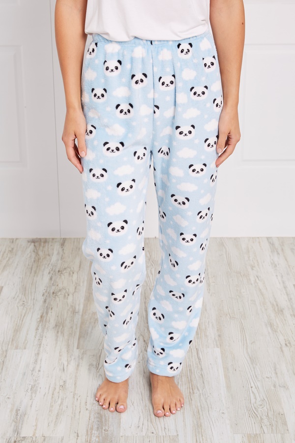 PANDA PRINT PLUSH PYJAMA PANTS | FEMME 