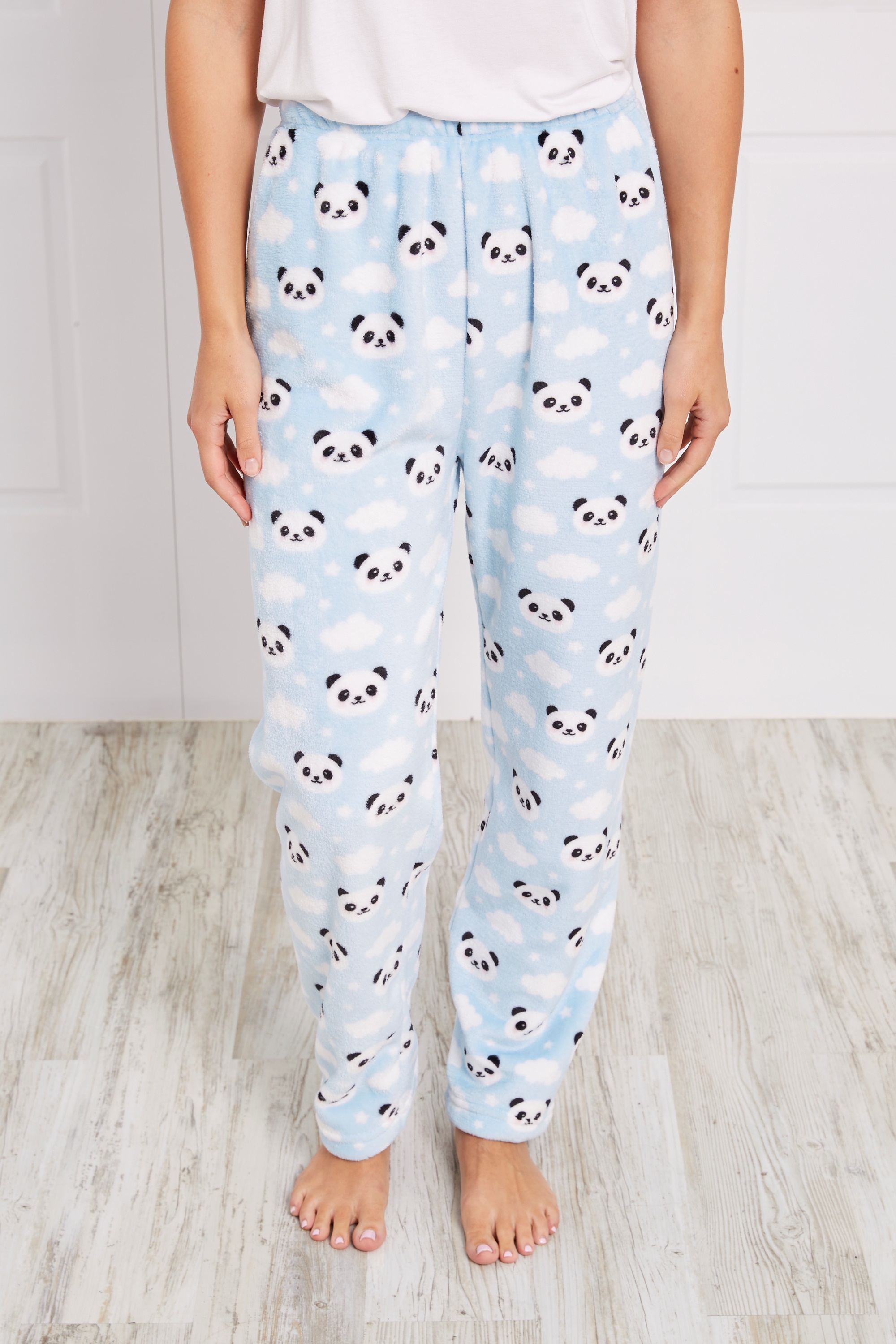 PANDA PRINT PLUSH PYJAMA PANTS | FEMME 