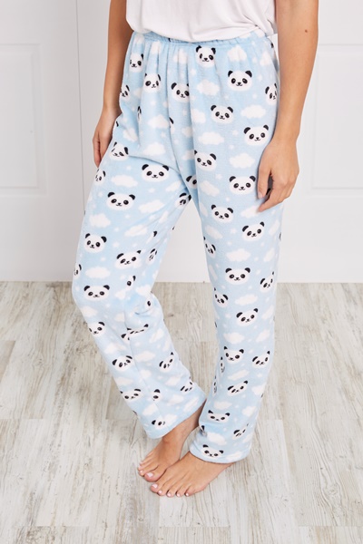 PANDA PRINT PLUSH PYJAMA PANTS | FEMME 